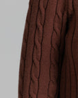 Cropped ribbed sweater brown
