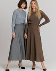 Fit and flare skirt brown