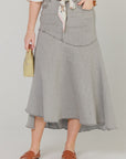 Stretch denim skirt grey