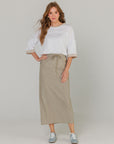 Tan striped skirt
