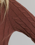 Cropped ribbed sweater brown