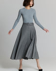 Wide Ribbed knit top gray