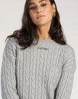 Grey Cable Knit Sweater