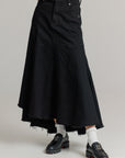 Everyday stretch denim skirt black