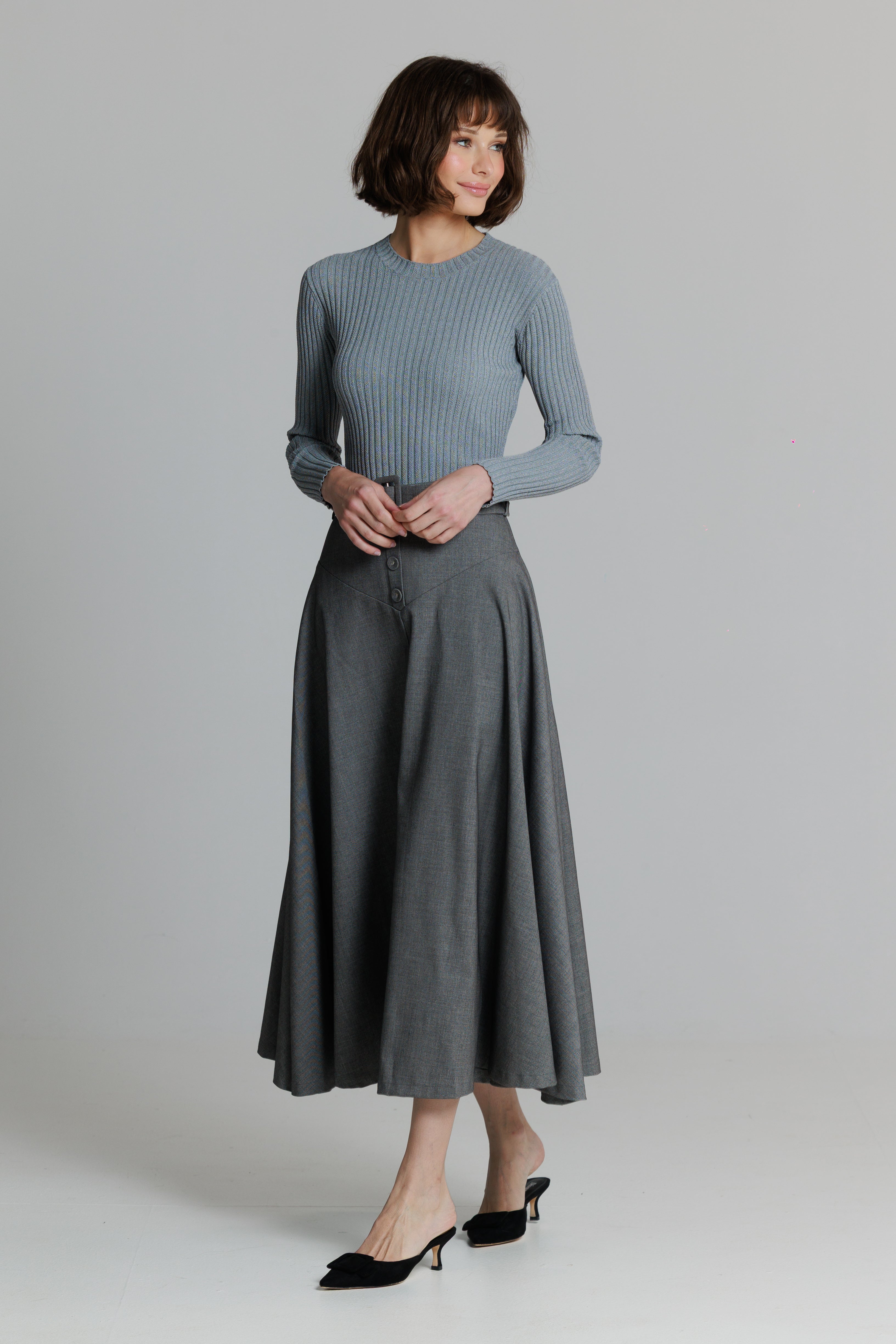 Fit and flare skirts gray – LOUP