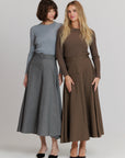 Wide Ribbed knit top gray