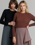 Cropped ribbed sweater black