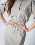 Tan striped shirt