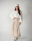 Denim skirt tan