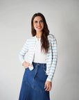 Stretch denim skirt blue