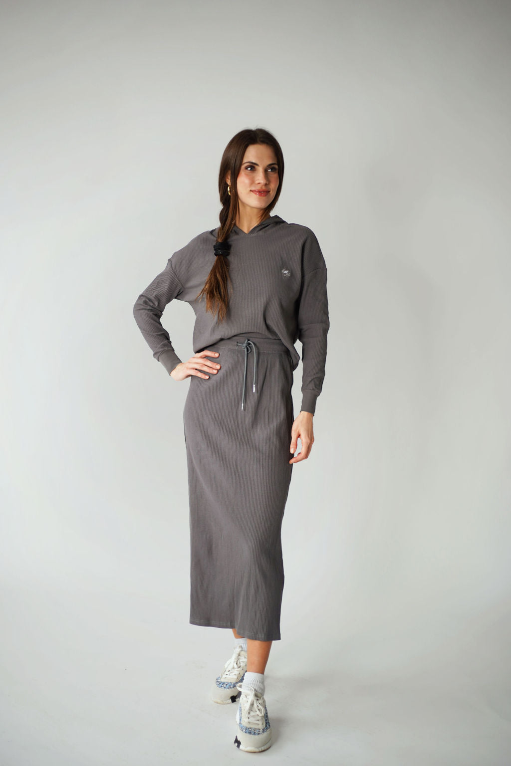 レディースウェア RUFFLOG RW WAIST DESIGN SKIRT GRAY