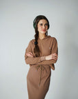 Tan Ribbed hoodie