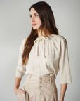 Sand Drawstring Top