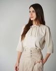 Sand Drawstring Top