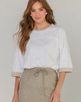Color block Tee Taupe