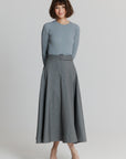 Wide Ribbed knit top gray