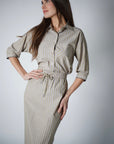 Tan striped shirt