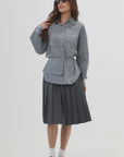Pleated Skirt Grey