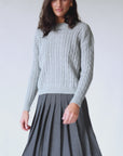 Grey Cable Knit Sweater