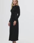 Velvet Rosette dress black