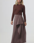 Cropped ribbed sweater brown