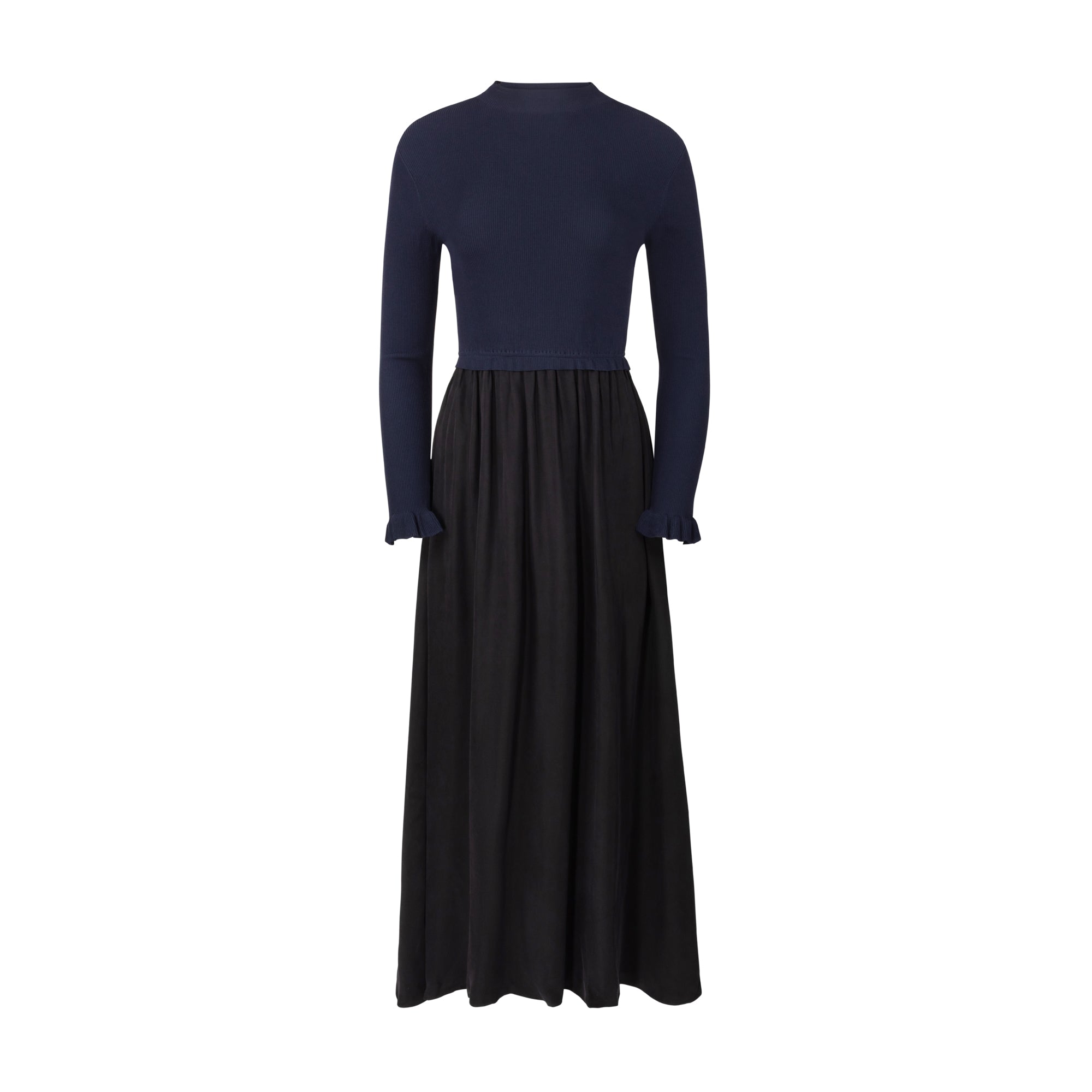 Two tone pointelle maxi Black