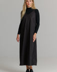 Pinstripe Slip Jumper Black