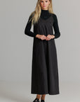 Pinstripe Slip Jumper Black