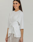 Wrap Tie Tee White