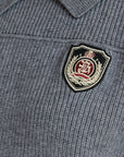 Logo Collar Sweater Grey