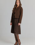 Pinstripe Skirt Brown