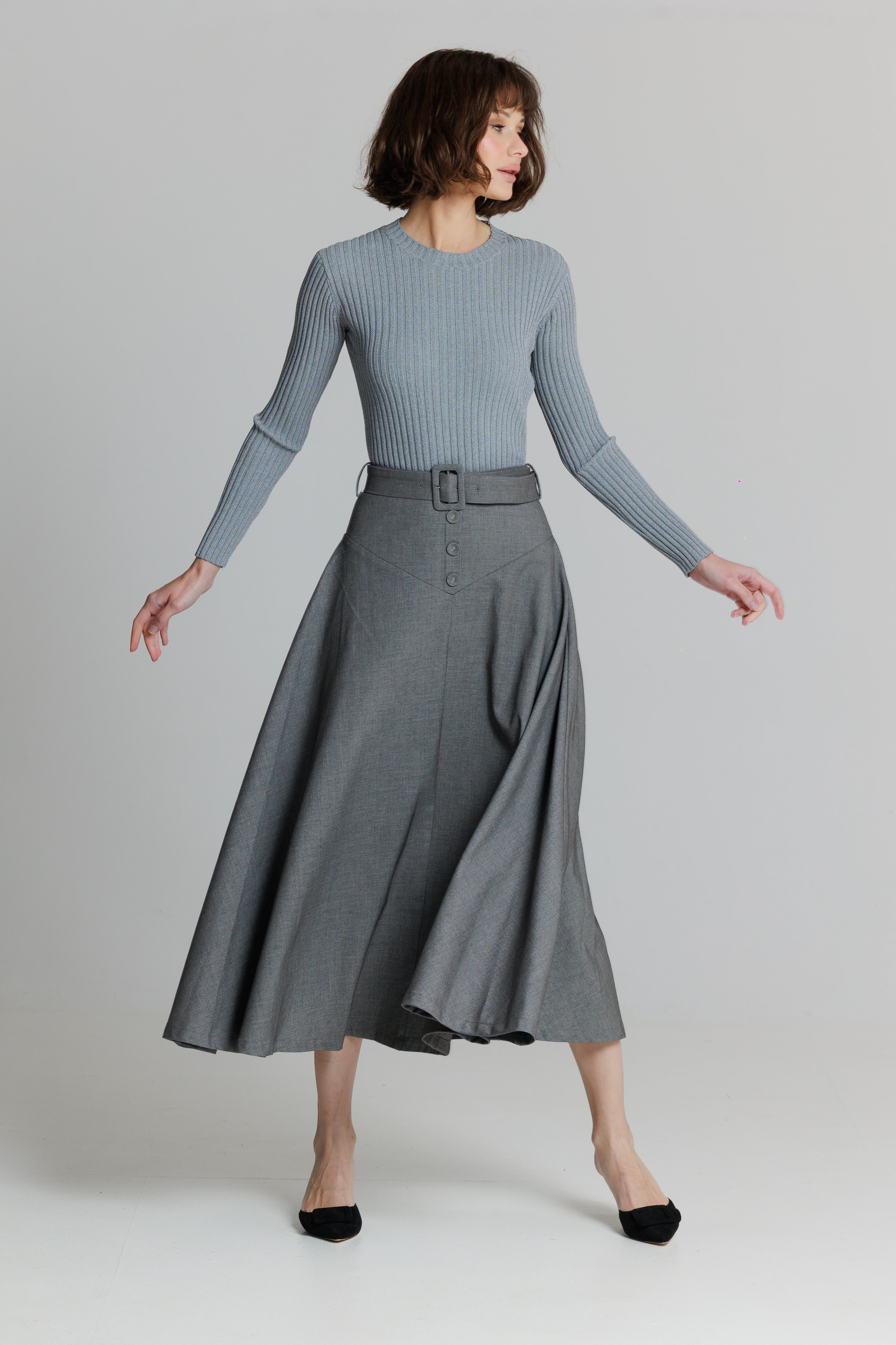 Fit and flare skirts gray – LOUP