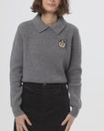 Logo Collar Sweater Grey