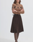 Pinstripe Skirt Brown