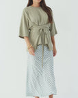 Wrap Tie Tee Sage